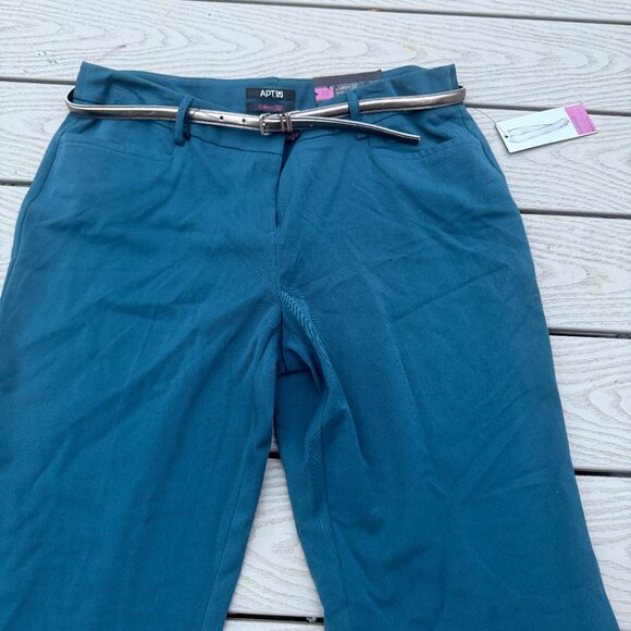 Apt. 9 Womens Pants Curvy Fit Green Teal Size 14 NWT - Picture 2 of 7